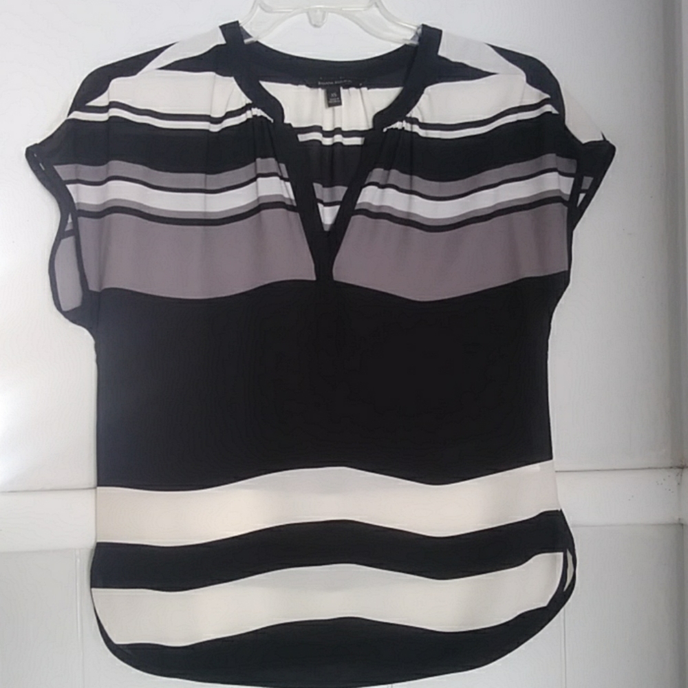 Banana republic black striped chiffon Dana…